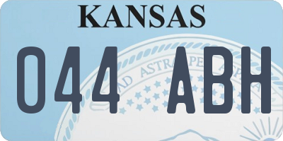 KS license plate 044ABH