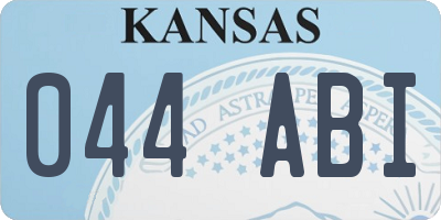 KS license plate 044ABI