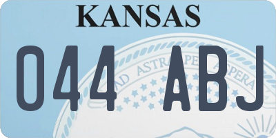 KS license plate 044ABJ