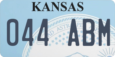 KS license plate 044ABM