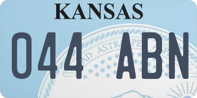 KS license plate 044ABN