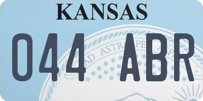 KS license plate 044ABR