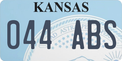 KS license plate 044ABS