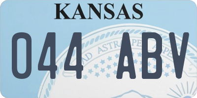 KS license plate 044ABV