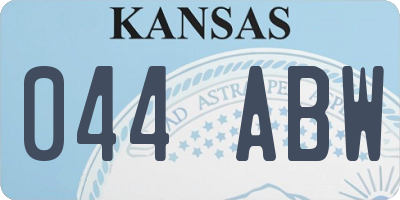 KS license plate 044ABW