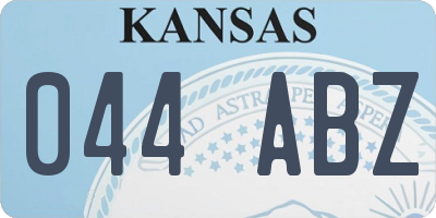 KS license plate 044ABZ