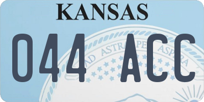 KS license plate 044ACC