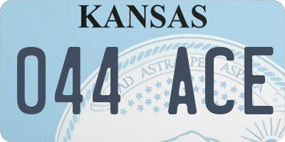 KS license plate 044ACE