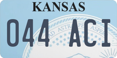 KS license plate 044ACI