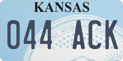 KS license plate 044ACK