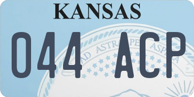 KS license plate 044ACP