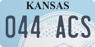 KS license plate 044ACS