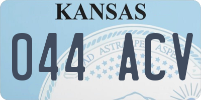 KS license plate 044ACV