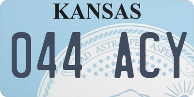 KS license plate 044ACY
