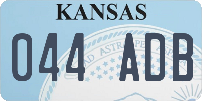KS license plate 044ADB