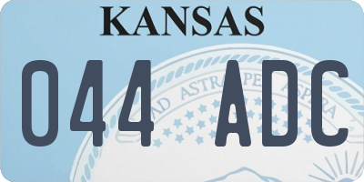 KS license plate 044ADC