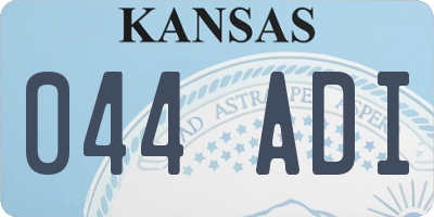 KS license plate 044ADI