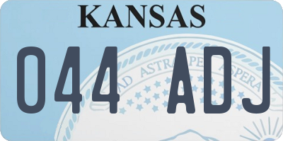 KS license plate 044ADJ