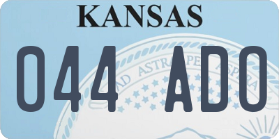 KS license plate 044ADO