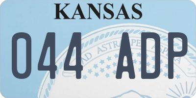 KS license plate 044ADP