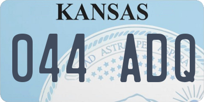 KS license plate 044ADQ