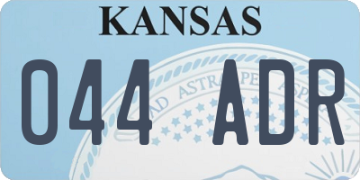 KS license plate 044ADR