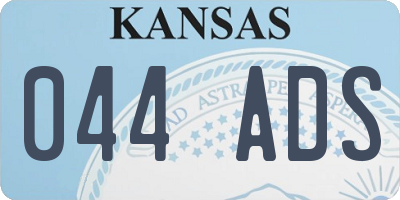 KS license plate 044ADS