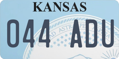 KS license plate 044ADU