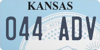 KS license plate 044ADV