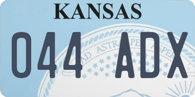 KS license plate 044ADX