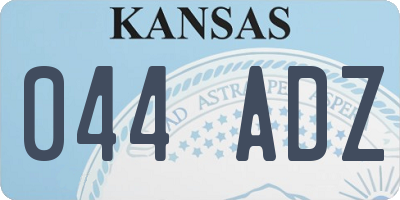 KS license plate 044ADZ