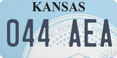 KS license plate 044AEA