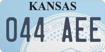 KS license plate 044AEE