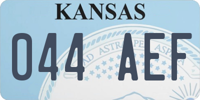KS license plate 044AEF