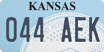 KS license plate 044AEK