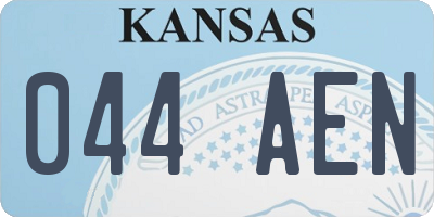 KS license plate 044AEN