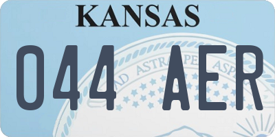 KS license plate 044AER
