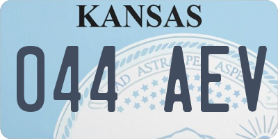 KS license plate 044AEV