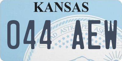 KS license plate 044AEW