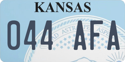 KS license plate 044AFA
