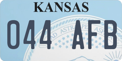 KS license plate 044AFB