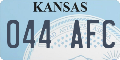 KS license plate 044AFC