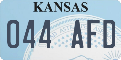 KS license plate 044AFD