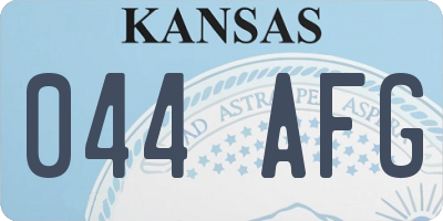 KS license plate 044AFG