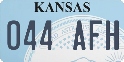 KS license plate 044AFH