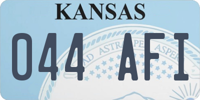 KS license plate 044AFI