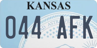 KS license plate 044AFK