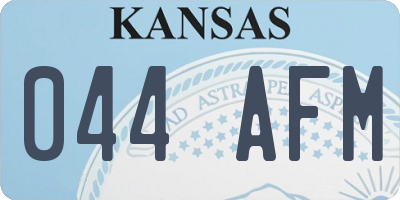 KS license plate 044AFM