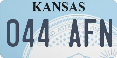 KS license plate 044AFN