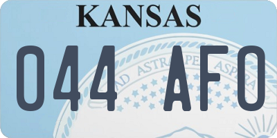 KS license plate 044AFO